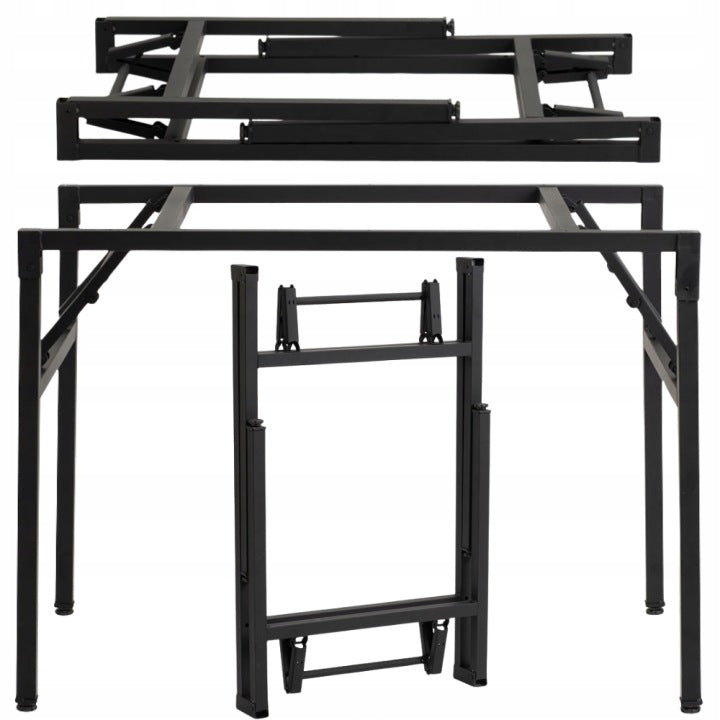 Foldable Black Metal Table Frame 100 x 60 cm in Loft Style