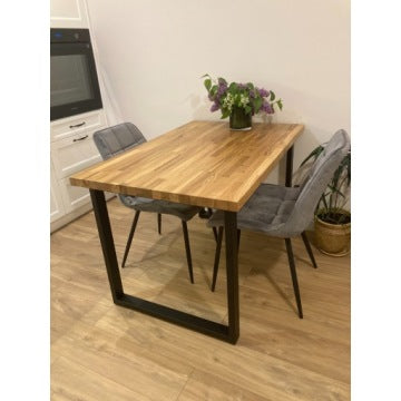 Modern Loft Oak Table 120 x 80 cm with Metal Legs