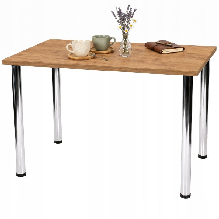 Rectangular Dining and Kitchen Table 90 x 60 cm with Adjustable Height