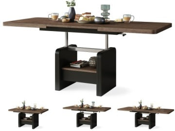 Lexus Brown Oak and Black Convertible Coffee Table