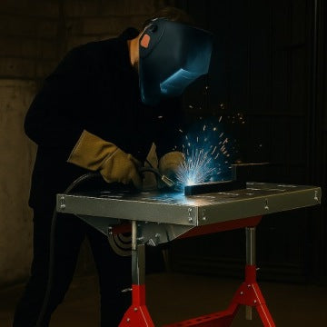 Foldable Portable Galvanised Steel Welding Table with Height Adjustment