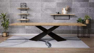 Expandable Loft Dining Table 200–300 x 100 cm with Spider Base