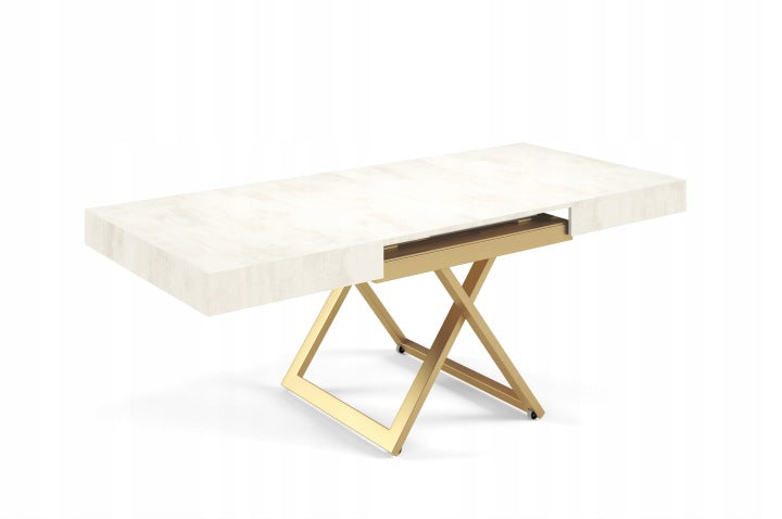 Sanna U Convertible Coffee Table with Gold-Copper Base