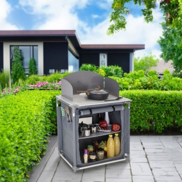 Jumi Grey Freestanding Camping Cabinet 76 x 55 cm