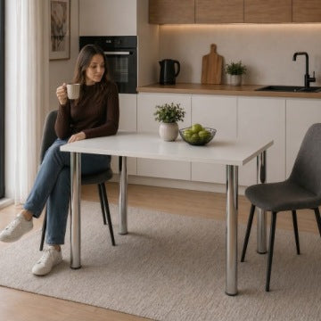 Rectangular Kitchen Table 110 x 60 cm with Adjustable Height