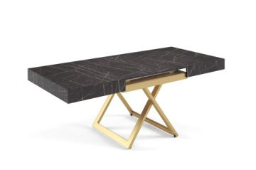 Sanna U Convertible Coffee Table with Gold-Copper Base