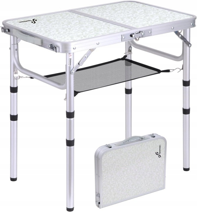 Sportneer White Folding Camping Table 60 x 40 cm with Adjustable Height
