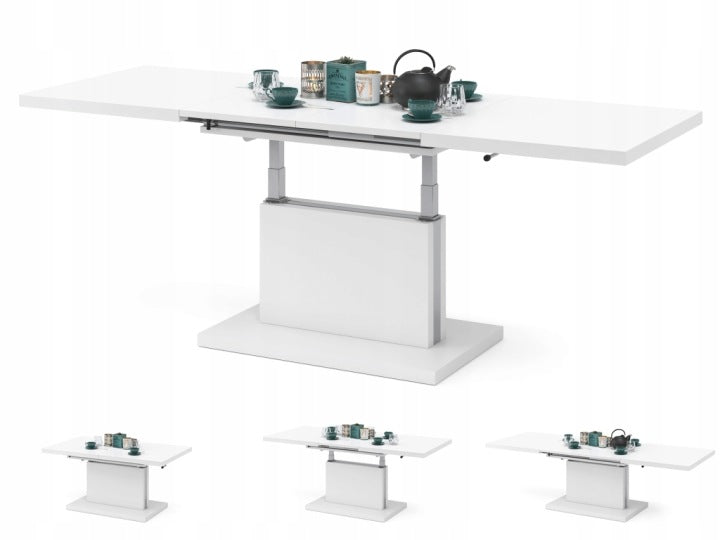 Aston Evita White Convertible Coffee Table and Dining Table