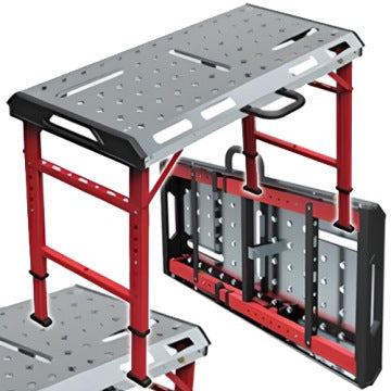 Portable Galvanised Steel Welding Table with Adjustable Height, 454 kg Capacity