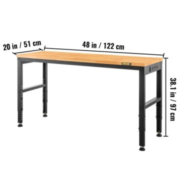 Vevor Adjustable Garage Workbench with Electrical Outlets