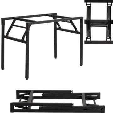 Foldable Black Metal Table Frame 100 x 60 cm in Loft Style