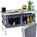 Jumi Grey Freestanding Camping Kitchen Cabinet 120 x 47 cm