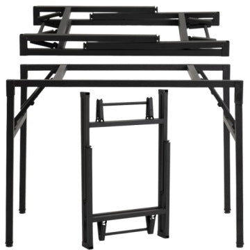 Foldable Black Metal Table Frame 100 x 60 cm in Loft Style