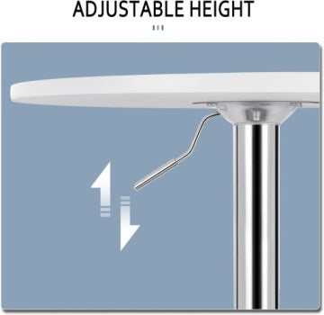 Woltu White Adjustable Swivel Bar Table Ø60 x 88 cm