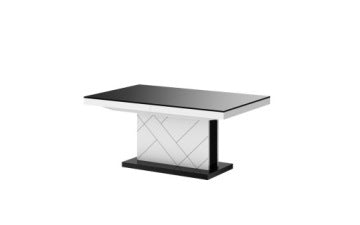 Matera Max Black and White Convertible Coffee Table in Super Matt Finish