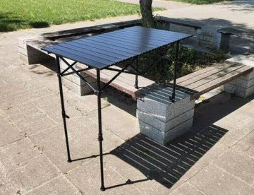 Portable Folding Camping Table with Adjustable Height 95 x 55 cm