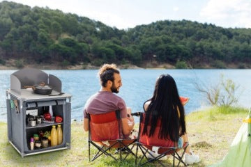 Jumi Grey Freestanding Camping Cabinet 76 x 55 cm