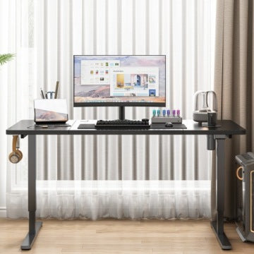 Modern Black Electric Height-Adjustable Desk 160 x 80 cm