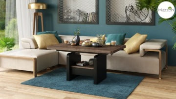 Lexus Brown Oak and Black Convertible Coffee Table