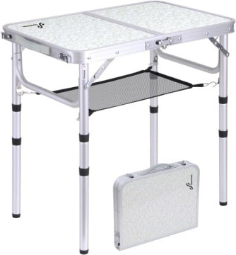 Sportneer White Folding Camping Table 60 x 40 cm with Adjustable Height