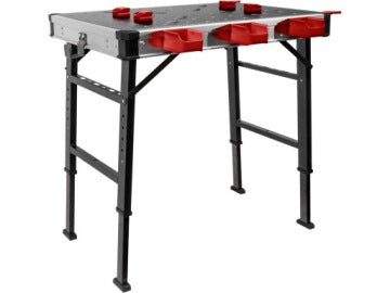 Fortum Adjustable Portable Workshop Table with MDF and Steel Construction