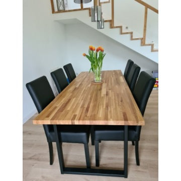 Modern Loft Oak Table 120 x 80 cm with Metal Legs