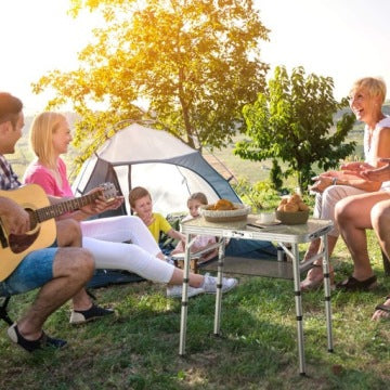 Sportneer White Folding Camping Table 60 x 40 cm with Adjustable Height
