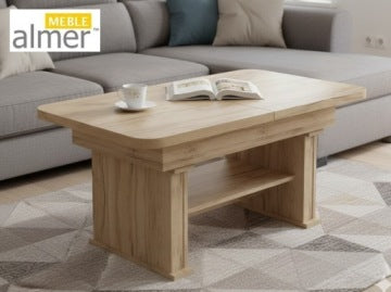 L15 Lift-Top Extendable Coffee Table in Golden Craft Oak