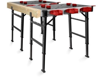 Fortum Adjustable Portable Workshop Table with MDF and Steel Construction