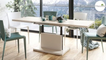 Aston Champagne Beige Lift-Top Convertible Coffee Table
