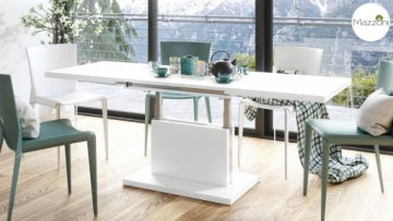 Aston Evita White Convertible Coffee Table and Dining Table