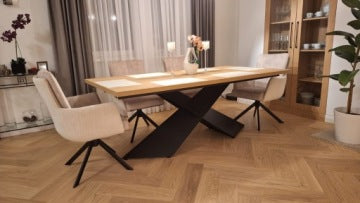 Expandable Loft Dining Table 200–300 x 100 cm with Spider Base